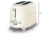 Smeg TSF01CRUK Retro Style 2 Slice Toaster - Cream - Image 5