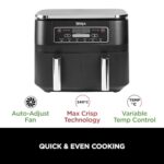 Ninja Foodi Dual Zone Digital Air Fryer, 2 Drawers, 7.6L, 6-in-1, Uses No Oil, Air Fry, Black - Image 2