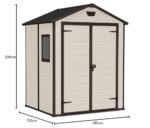 Keter, Manor Apex 6 x 5 ft Outdoor Garden Storage Shed, elegant wood-effect double door design for easy access - Image 8