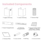 COMFEE' 90 cm Chimney Hood 90M77 Class A+++ Stainless Steel Extractor Hood - Image 5