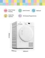 COMFEE' Freestanding Heat Pump Tumble Dryer,8kg Front Load, A+ Class, 16 Programmes - Image 10