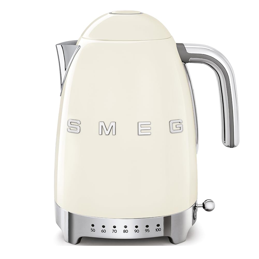 512P3XkDR0L Jug Kettle, LED Display, 7 Temperature Settings, Acoustic Alarm, 3KW, 1.7L, Cream - Image 1