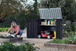 Keter Store it Out Nova Outdoor Garden Storage Shed, 32 x 71.5 x 113.5 cm, Dark Grey with Light Grey Lid - Image 2