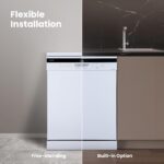 COMFEE' Freestanding Dishwasher FD1435E-W with 14 place settings, Full Size, 44dB, Wide LED Display - Image 5