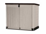 Keter Store It Out Pro Outdoor Garden Furniture Storage Shed Beige with Brown Lid Fade
