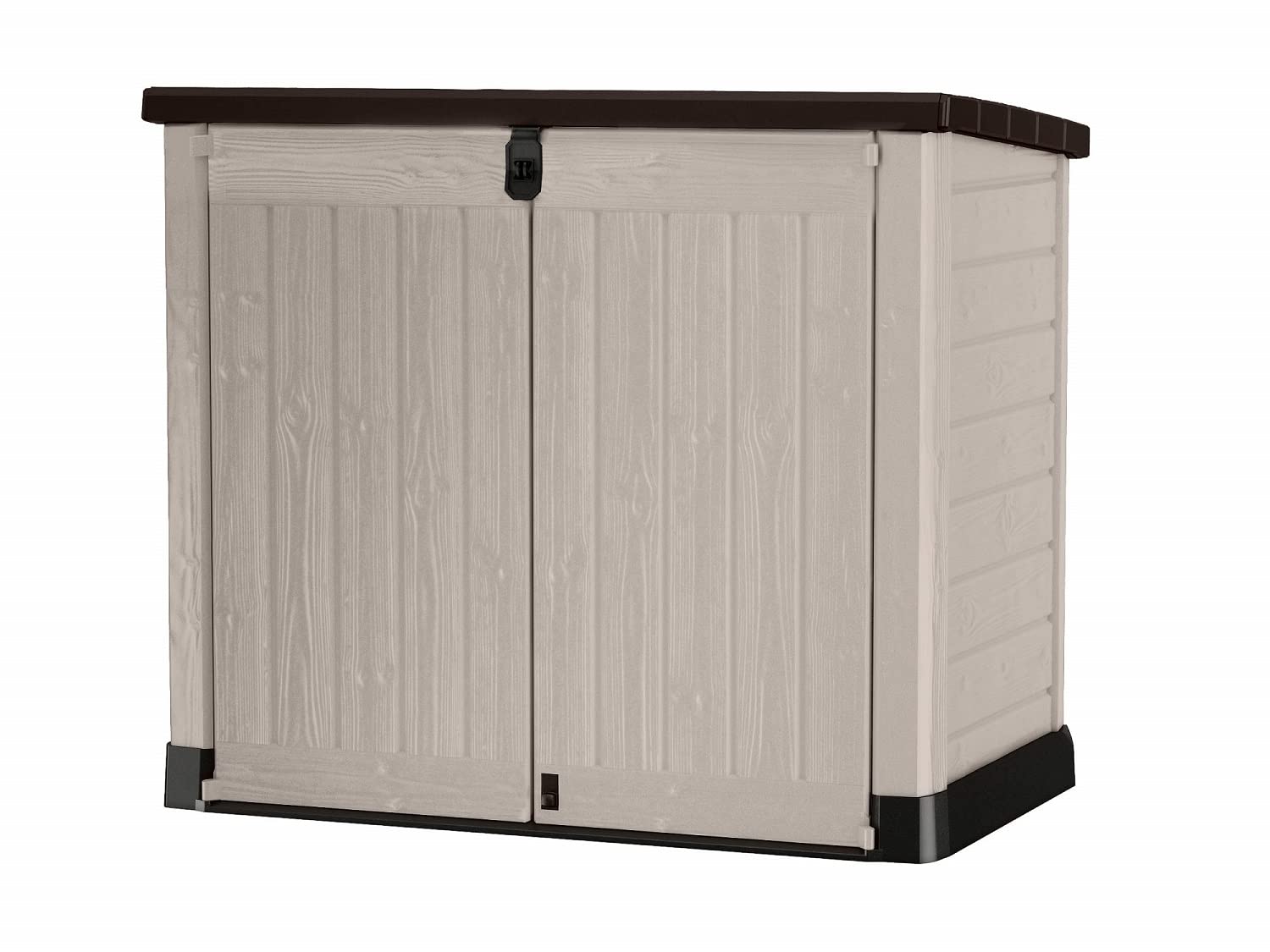 614DpVN-XHL Keter Store It Out Pro Outdoor Garden Furniture Storage Shed Beige with Brown Lid Fade - Image 1