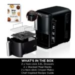 Ninja Double Stack Air Fryer, Vertical Dual Drawer Air Fryer with 4 cooking levels, 2 Drawers and 2 Racks, Black  - Image 2
