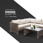 KEPLIN 9pc Corner Rattan Garden Furniture Set – Corner Garden Furniture Patio Set for Lawn - Image 3