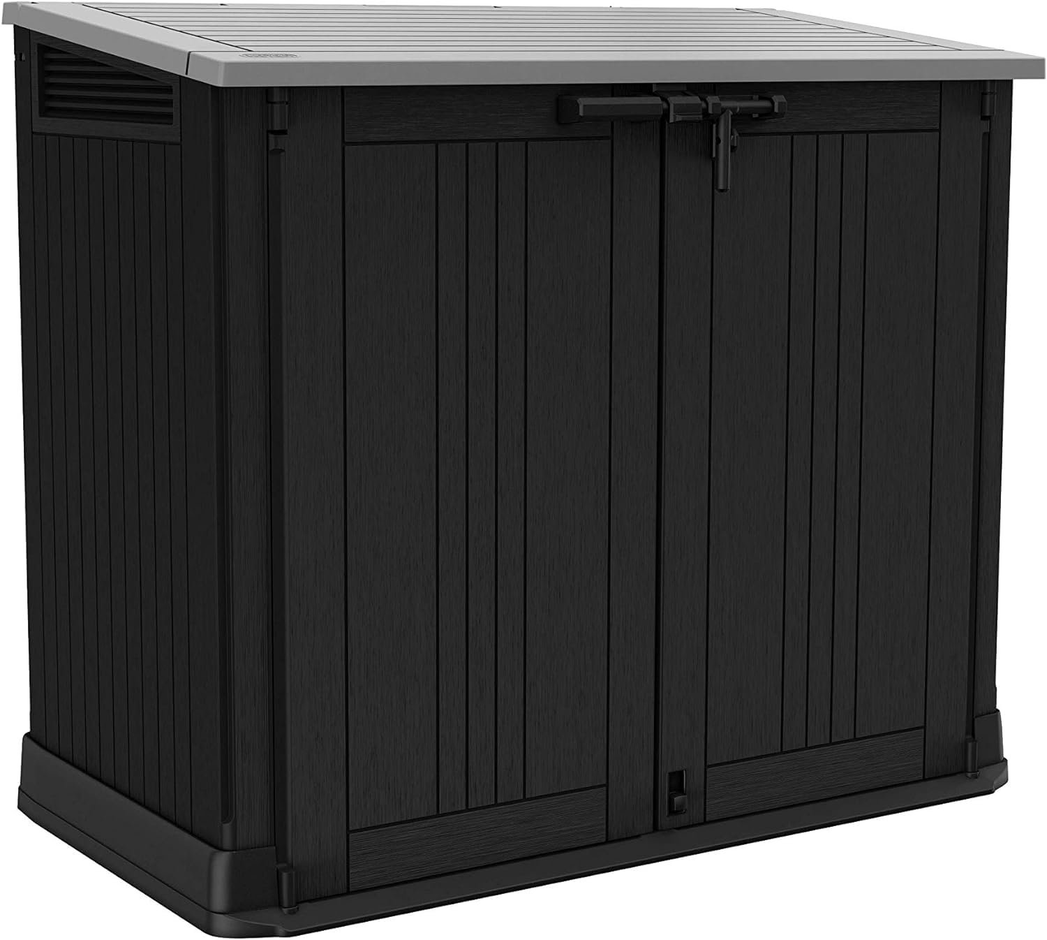 61_giUEfmnL Keter Store it Out Nova Outdoor Garden Storage Shed, 32 x 71.5 x 113.5 cm, Dark Grey with Light Grey Lid - Image 1