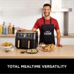 Ninja Foodi MAX Dual Zone Air Fryer, Amazon Exclusive, Tongs, 2 Drawers, 9.5L, 6-in-1, Use No Oil,Copper/Black - Image 9
