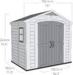 Keter Factor 8 x 6 ft Outdoor Storage Shed, Beige/Brown - Image 10