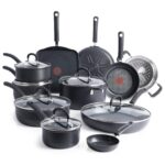 Tefal E765SH Ultimate Hard Anodized 17 Piece Cookware Set, Aluminum, Black