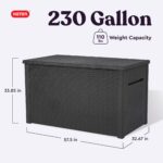 Keter XXL Java Resin Rattan Look Large Outdoor Lockable Storage Deck Box for Patio Furniture Cushions - Image 12