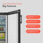 Cookology CTFZ160BK Tall Freestanding Freezer - Upright Freezer with 160 Litre Capacity - Image 2