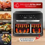 Tefal Easy Fry Dual Zone Digital Air Fryer, 2 Drawers, 8.3L, 8in1, Air Fry, Extra Crisp, Roast, Bake, Reheat, Grey - Image 3