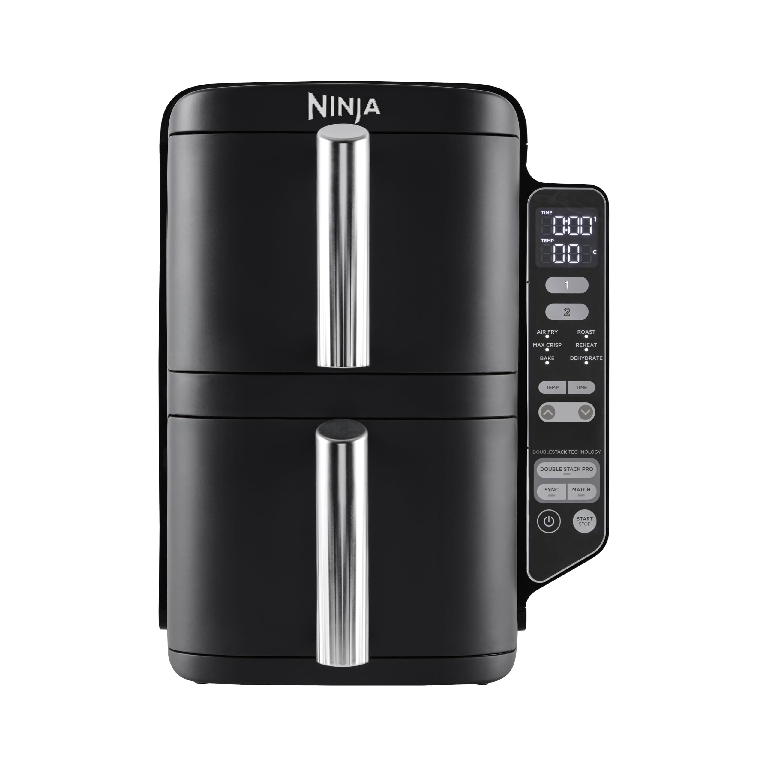 71Olbki5uwL Ninja Double Stack Air Fryer, Vertical Dual Drawer Air Fryer with 4 cooking levels, 2 Drawers and 2 Racks, Black - Image 1
