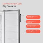 Cookology CTFZ163IX Tall Freestanding Freezer in Inox - Upright Freezer - 168 Litre Capacity - Image 3