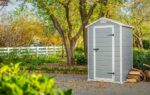 Keter Manor Outdoor Garden Storage Shed, Grey, 4 x 3 ft - Image 3