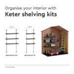 Keter Darwin Outdoor Apex Double Door Garden Storage Shed 6 X 4ft Brown Wood Look And Feel | Fade Free - Image 4