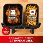 Tefal Easy Fry Dual Zone Digital Air Fryer, 2 Drawers, 8.3L, 8in1, Air Fry, Extra Crisp, Roast, Bake, Reheat, Grey - Image 6