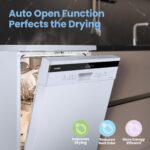 COMFEE' Freestanding Dishwasher FD1435E-W with 14 place settings, Full Size, 44dB, Wide LED Display - Image 6