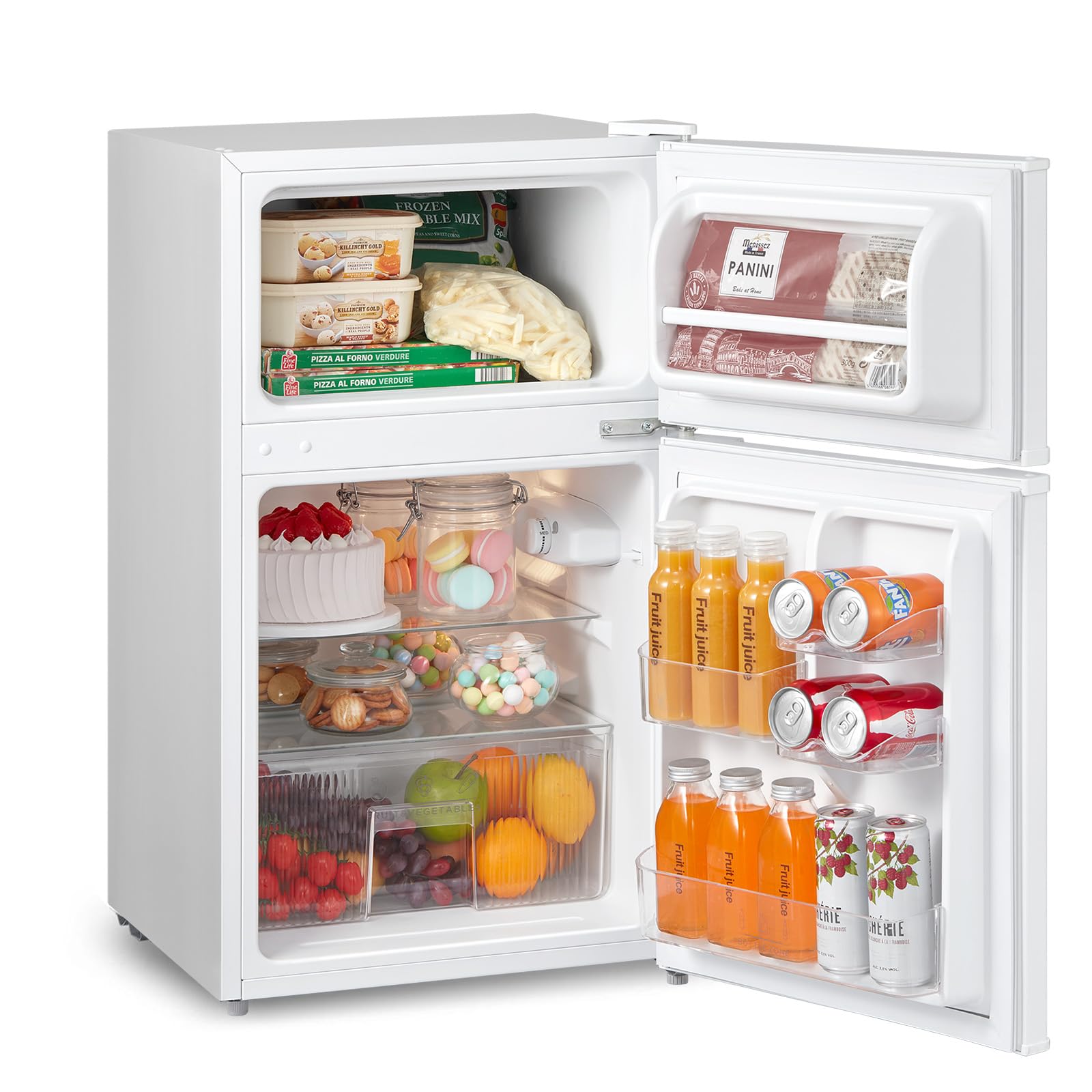 71oP0fmoVqL COMFEE' RCT87WH2(E) 87L Under Counter Fridge Freezer, Interior Light, Adjustable Shelves - Image 1