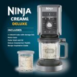 Ninja CREAMi Deluxe Ice Cream Maker & Frozen Dessert Maker with 3 Tubs, 10 Functions, Silver - Image 2