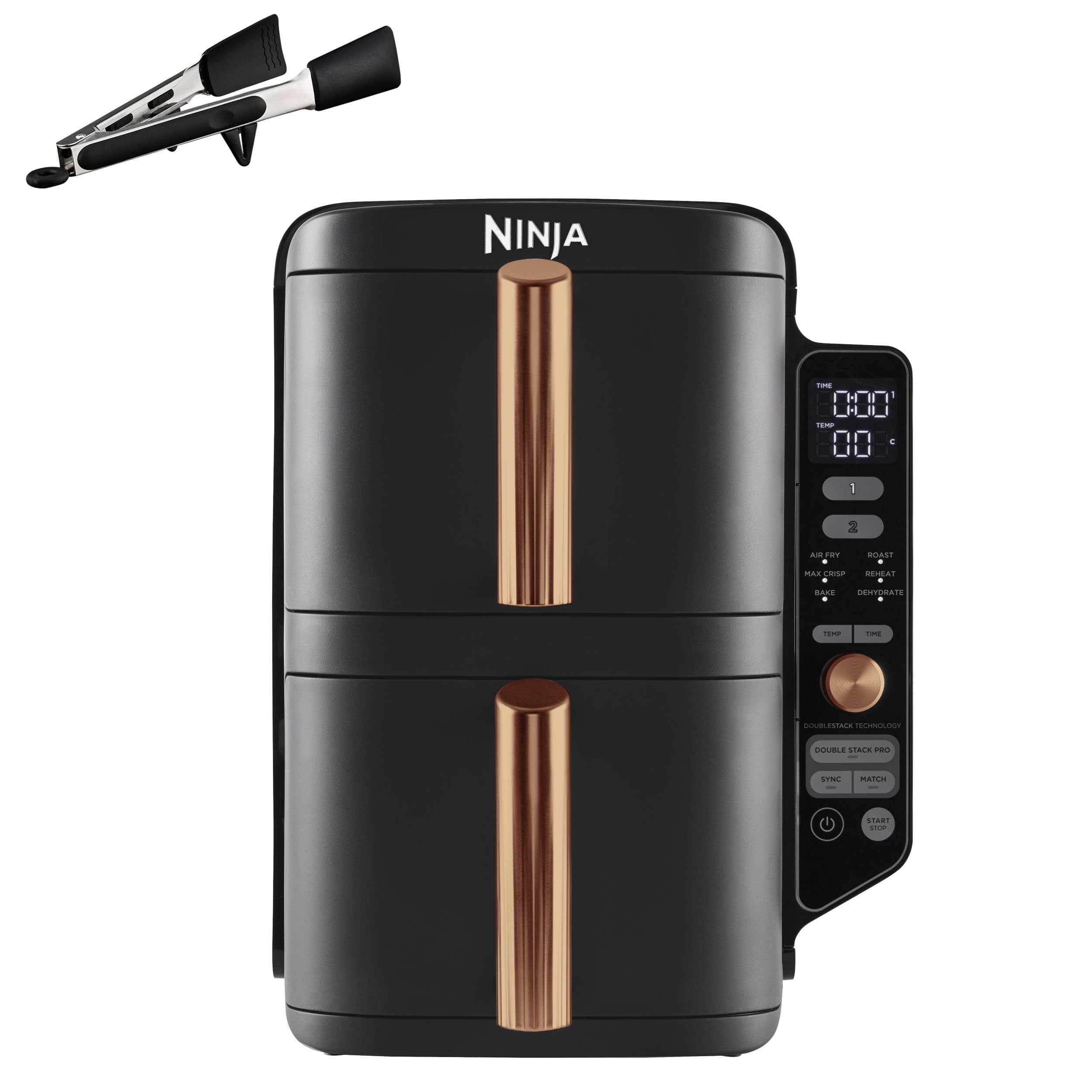 71vBhp8y_sL Ninja Double Stack XL Air Fryer, Vertical Dual Drawer Air Fryer with 4 cooking levels, Copper Black - Image 1