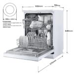 COMFEE' Freestanding Dishwasher FD1435E-W with 14 place settings, Full Size, 44dB, Wide LED Display - Image 10
