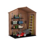 Keter Darwin Outdoor Apex Double Door Garden Storage Shed 6 X 4ft Brown Wood Look And Feel | Fade Free - Image 3