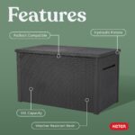 Keter XXL Java Resin Rattan Look Large Outdoor Lockable Storage Deck Box for Patio Furniture Cushions - Image 11