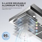 COMFEE' 90 cm Chimney Hood 90M77 Class A+++ Stainless Steel Extractor Hood - Image 6