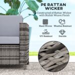 Outsunny Rattan Sofa, 2 Seater Garden Furniture with Soft Padded Cushion and Armrests - Image 7