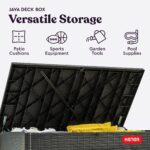 Keter XXL Java Resin Rattan Look Large Outdoor Lockable Storage Deck Box for Patio Furniture Cushions - Image 10