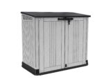 Keter Store it Out Nova Outdoor Garden Storage Shed, 32 x 71.5 x 113.5 cm, Light Grey with Dark Grey Lid