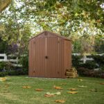 Keter Darwin Outdoor Apex Double Door Garden Storage Shed 6 X 4ft Brown Wood Look And Feel | Fade Free - Image 2