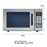 Panasonic NE-1054F Compact Light-Duty Countertop Commercial Microwave Oven with 10 Programmable Memory - Image 2