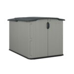 Suncast 138 Cu Ft Horizontal Outdoor Storage Shed, 57.5"x79.75"x52" Glidetop Outdoor Shed with Sliding Lid, Plastic Resin Storage Sheds