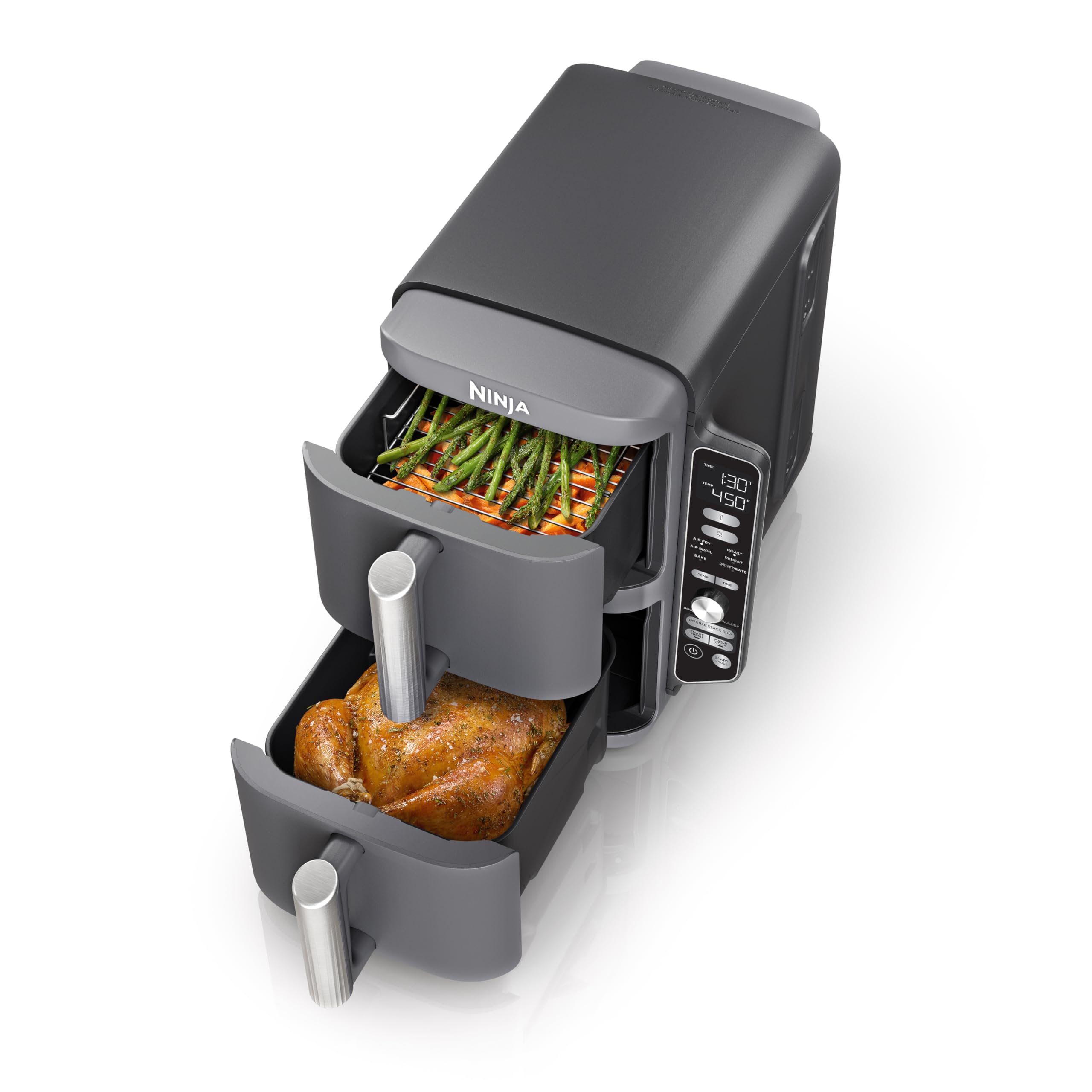 711xrX66pzL Ninja Air Fryer, 10QT DoubleStack XL 2-Basket, Compact Design, Cooks 5lb Whole Chicken, Feeds Up to 8 People, 6-in-1 Air Fryer - Image 1