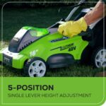 Greenworks 40V 16" Cordless Lawn Mower, Ultra-Light Push Mower with 4.0Ah Battery & Charger - Image 11