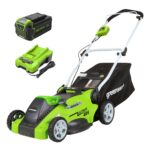 Greenworks 40V 16" Cordless Lawn Mower, Ultra-Light Push Mower with 4.0Ah Battery & Charger