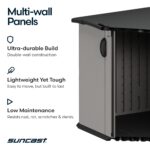 Suncast 138 Cu Ft Horizontal Outdoor Storage Shed, 57.5"x79.75"x52" Glidetop Outdoor Shed with Sliding Lid, Plastic Resin Storage Sheds - Image 5