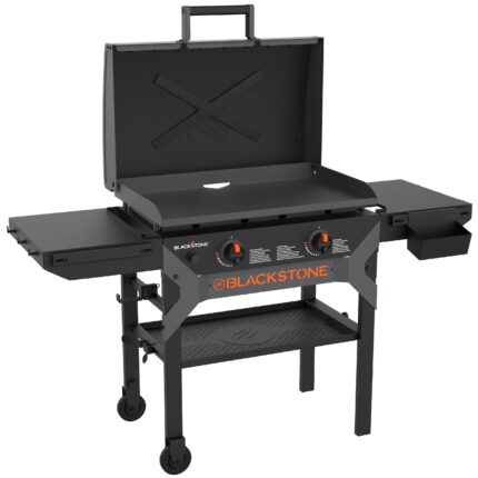 Blackstone 2311 Iron Forged 28” Omnivore Griddle with X-Braced Hood, Powder Coated Steel, Black