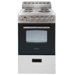 Avanti Electric Range Oven Compact Design, 2.1-Cu.Ft. Capacity with 4 Coil Burners, Framed Glass Oven Door, Storage Drawer