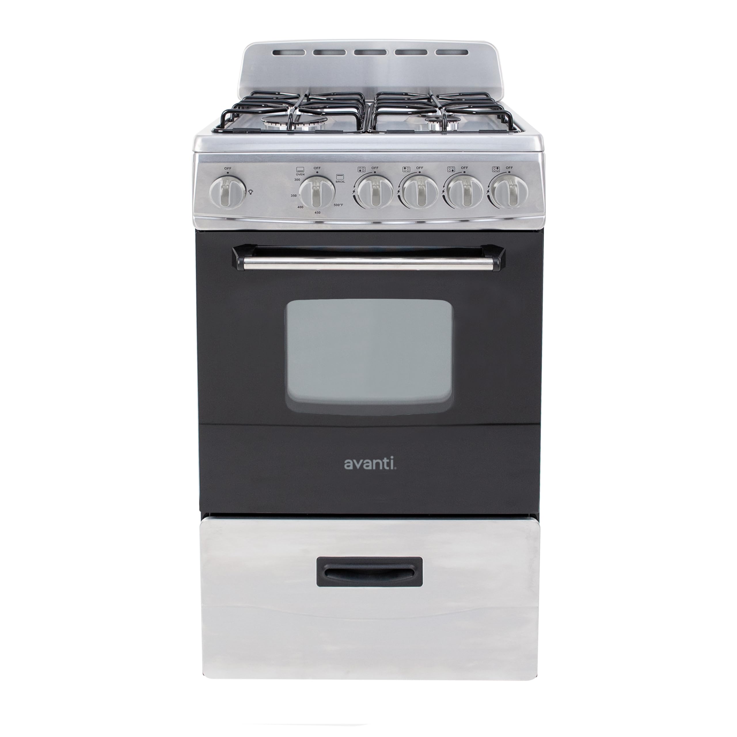 71_bB3H68ZL Avanti Gas Range Oven, Compact Freestanding Design, 4 Sealed Burners with Electronic Ignition, 2.1 Cu.Ft. Capacity Features Storage - Image 1