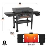 Blackstone 2311 Iron Forged 28” Omnivore Griddle with X-Braced Hood, Powder Coated Steel, Black - Image 6
