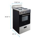 Avanti Electric Range Oven Compact Design, 2.1-Cu.Ft. Capacity with 4 Coil Burners, Framed Glass Oven Door, Storage Drawer - Image 5