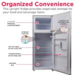 Frigidaire EFR753, 2 Door Apartment Size Refrigerator with Freezer, Retro Chrome Handle, 7.5 cu ft, Platinum Series, Stainless steel - Image 4