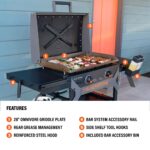 Blackstone 2311 Iron Forged 28” Omnivore Griddle with X-Braced Hood, Powder Coated Steel, Black - Image 5