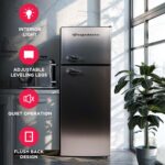 Frigidaire, 2 Door Apartment Size Refrigerator/Freezer Combo, 7.5 cu ft, Platinum Series, Stainless, 23" D x 21.5" W x 55.5" H - Image 5